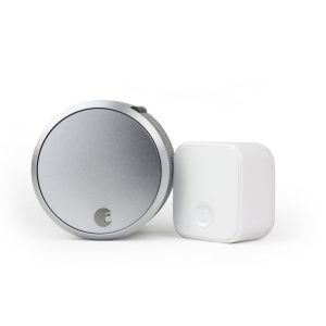 August Smart Lock Pro + Connect, 3rd gen technology – Silver, works with Alexa