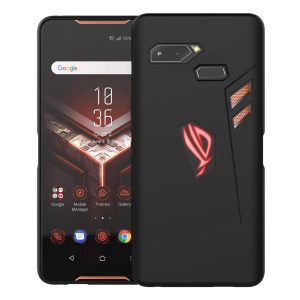 ASUS ROG Phone Case, RGB Logo Cutout Game Smartphone Case Cover Soft Flexible TPU Slim Thin Lightweight Bumper Shockproof Anti-Scratch Protective Asus Rog Phone ZS600KL 6.0 inch (Logo-Black)