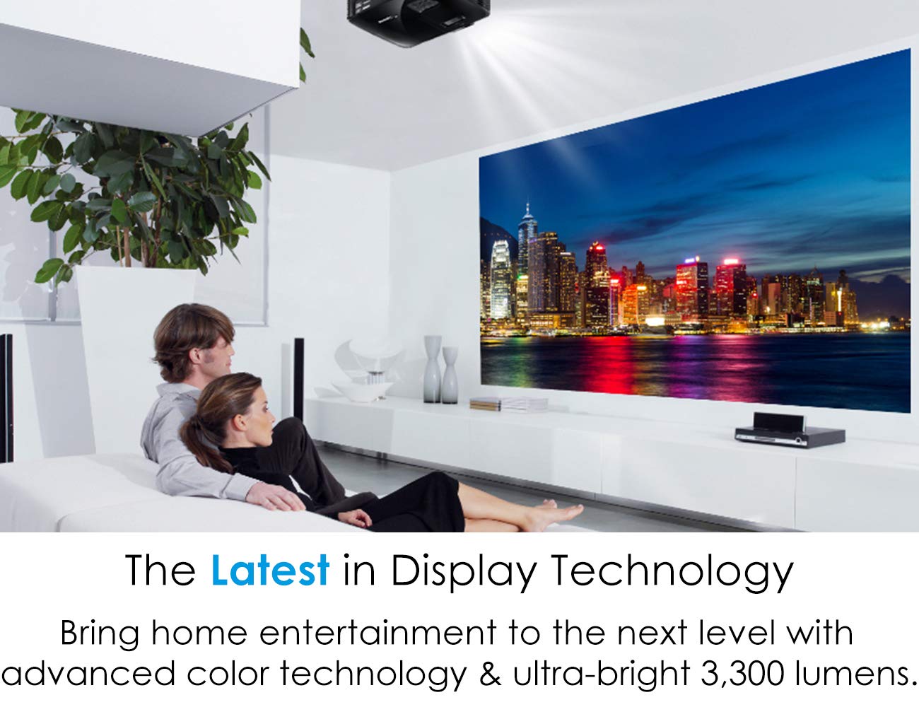 Optoma HD243X 1080p Projector for Movies and Gaming, Super Bright 3300 Lumens