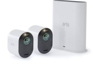 Arlo Ultra – 4K UHD Wire-Free Security 2 Camera System | Indoor/Outdoor Security Cameras with Color Night Vision, 180° View, 2-Way Audio, Spotlight, Siren