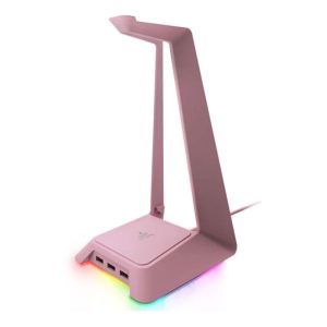 Razer Base Station Chroma Headphone/Headset Stand w/USB Hub: Chroma RGB Lighting – Quartz Pink