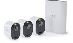 Arlo Ultra – 4K UHD Wire-Free Security 3 Camera System | Indoor/Outdoor Security Cameras with Color Night Vision, 180° View, 2-way Audio, Spotlight, Siren