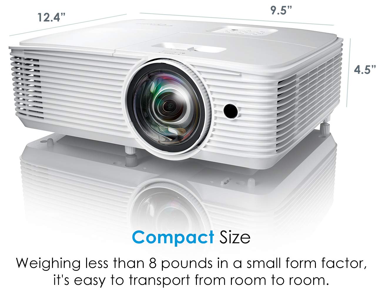 Optoma EH412ST Short Throw 1080P HDR Professional Projector | Super Bright 4000 Lumens