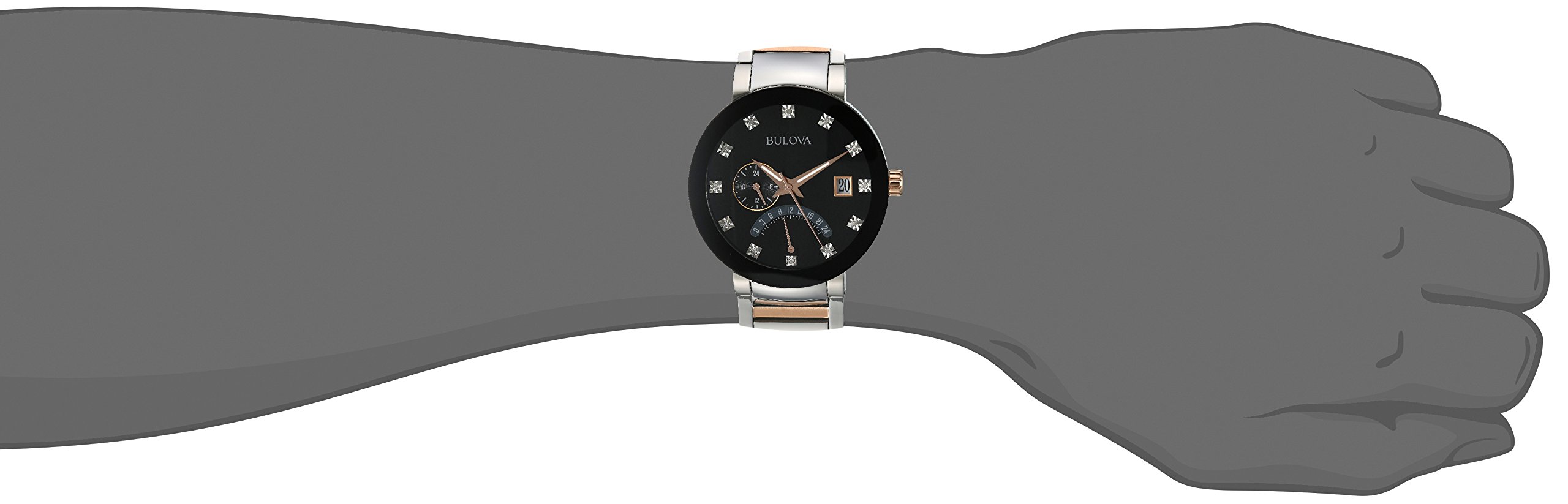 Bulova Men’s Quartz Stainless Steel Dress Watch, Color:Two Tone (Model: 98D129)