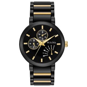 Bulova Men’s 45mm Modern Black IP Stainless Steel Bracelet Watch