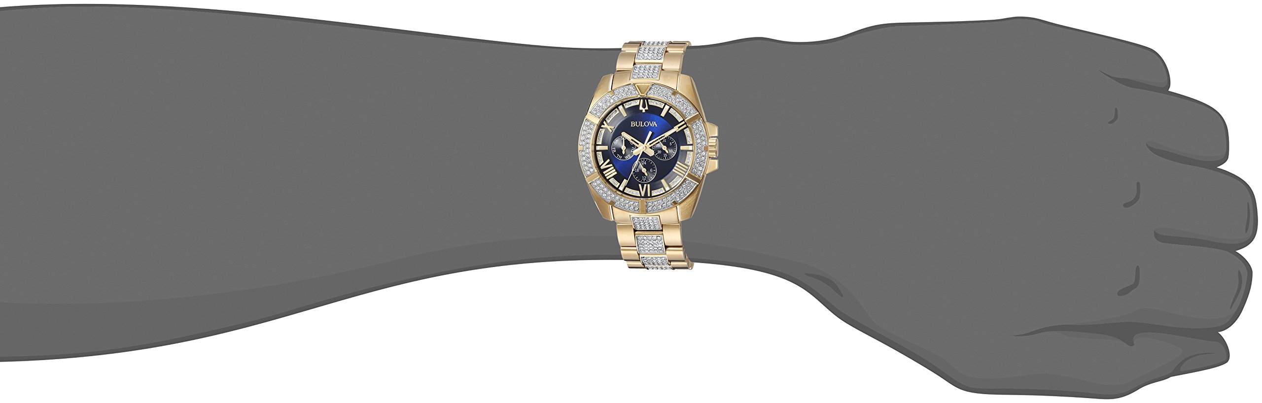 Bulova Men’s Swarovski Crystal Quartz Watch with Two-Tone-Stainless-Steel Strap, 22 (Model: 98C128)