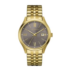 Caravelle Men’s Quartz Watch with Stainless-Steel Strap, Gold, 20 (Model: 44B122)
