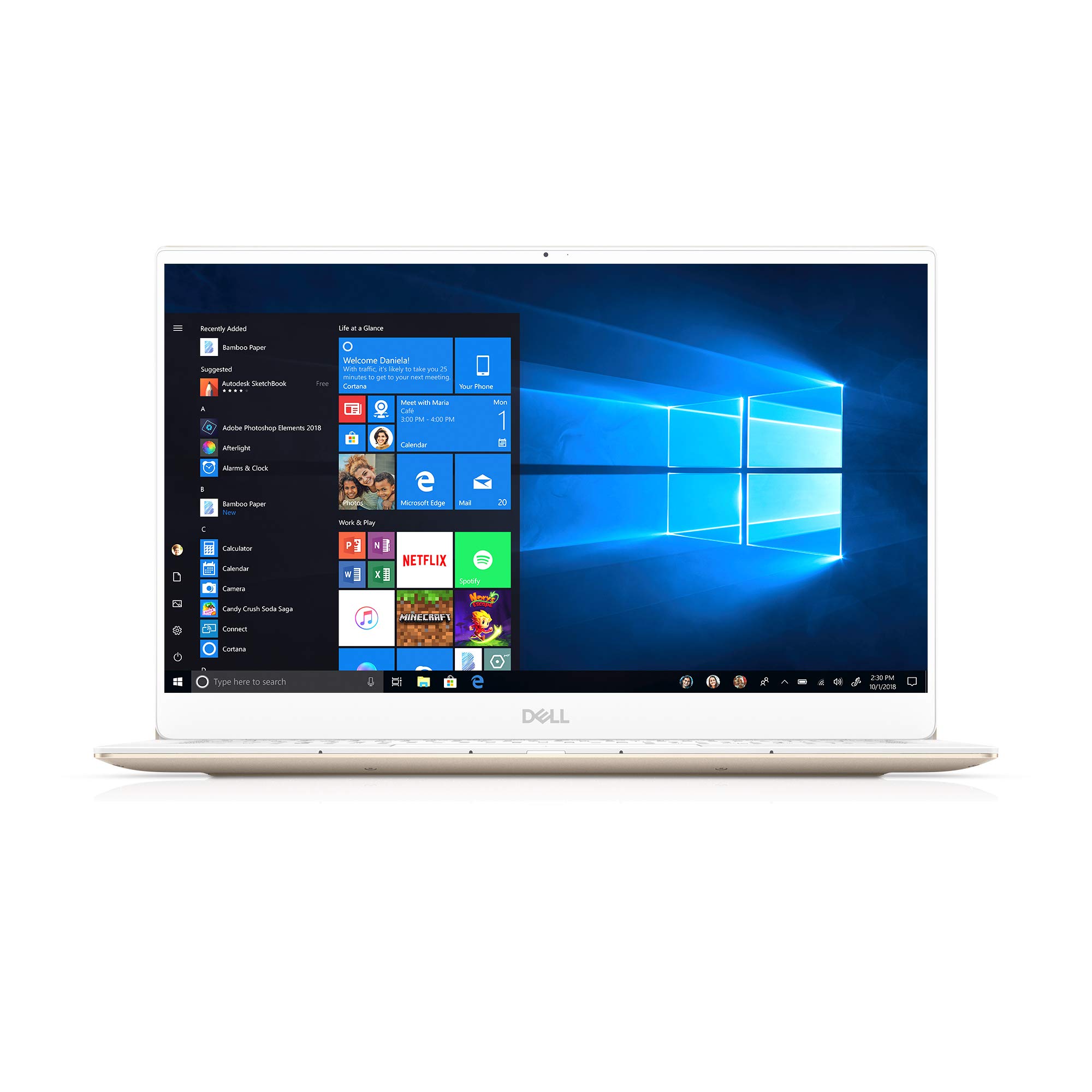 Dell XPS13, Intel Core i7-8565 (8MB Cache, up to 4.6GHz), 8GB 2133Hz RAM, 13.3″ 4K Ultra HD (3840×2160) InfinityEdge Touch Display, 256GB SSD, Gold