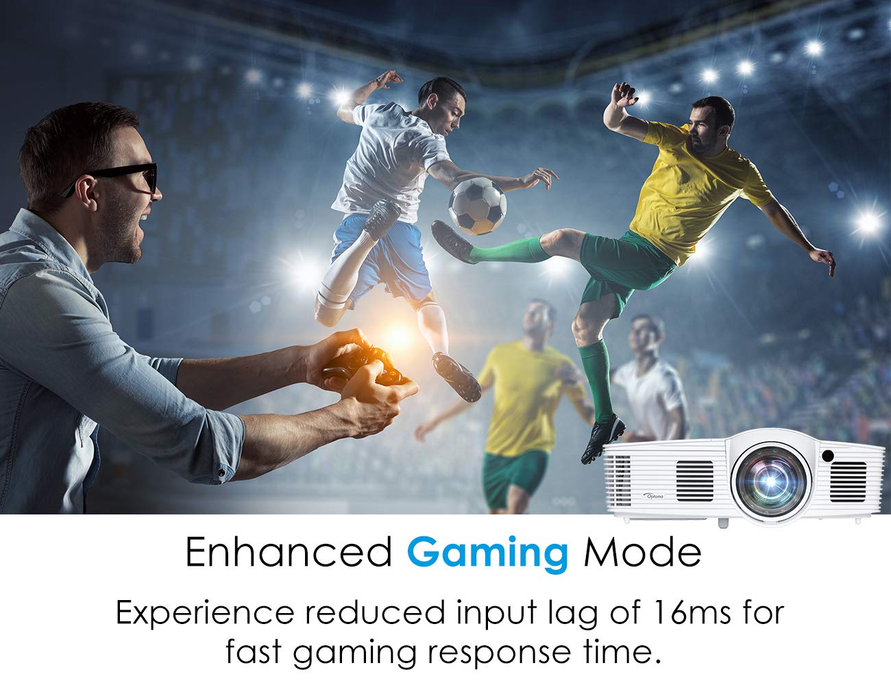 Optoma GT1080Darbee Short Throw Projector for Gaming, Movies and Sports, 3000 Lumens