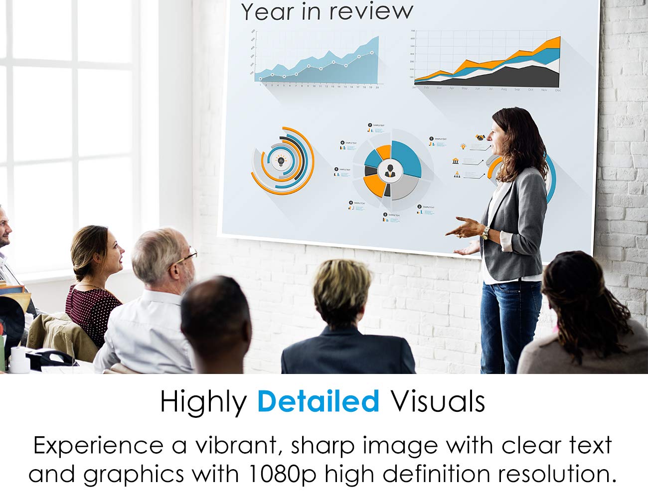 Optoma EH412 1080P HDR DLP Professional Projector | Super Bright 4500 Lumens