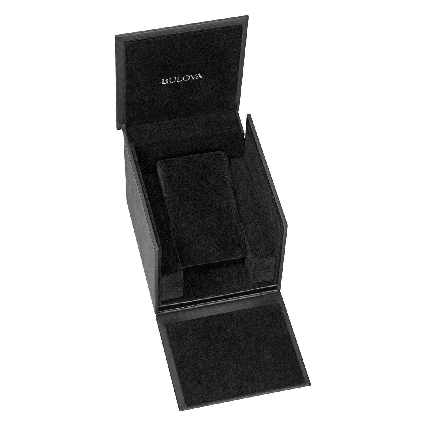 Bulova Men’s Modern Quartz Watch with Stainless-Steel Strap, Black, 22 (Model: 98D144)