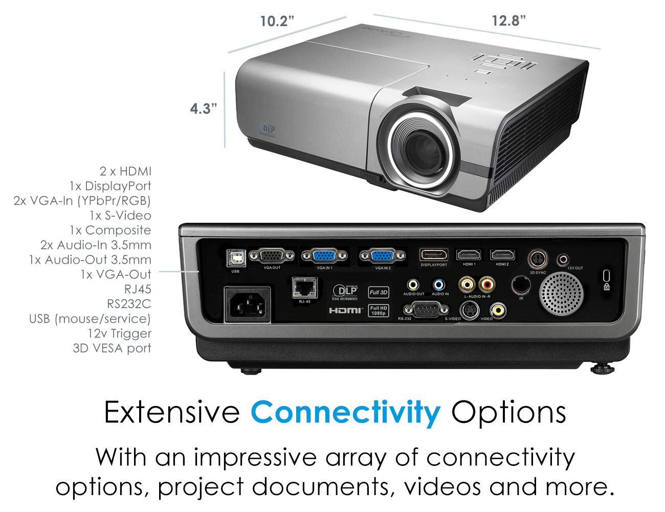 Optoma X600 XGA Projector for Business with High Brightness 6,000 Lumens
