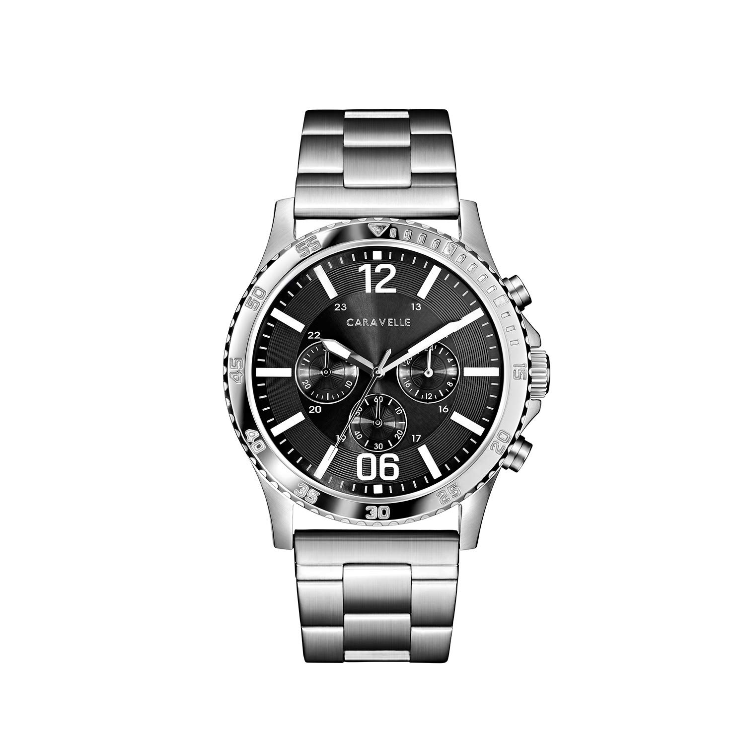 Caravelle Men’s Quartz Watch with Stainless-Steel Strap, Silver, 24 (Model: 43A144)
