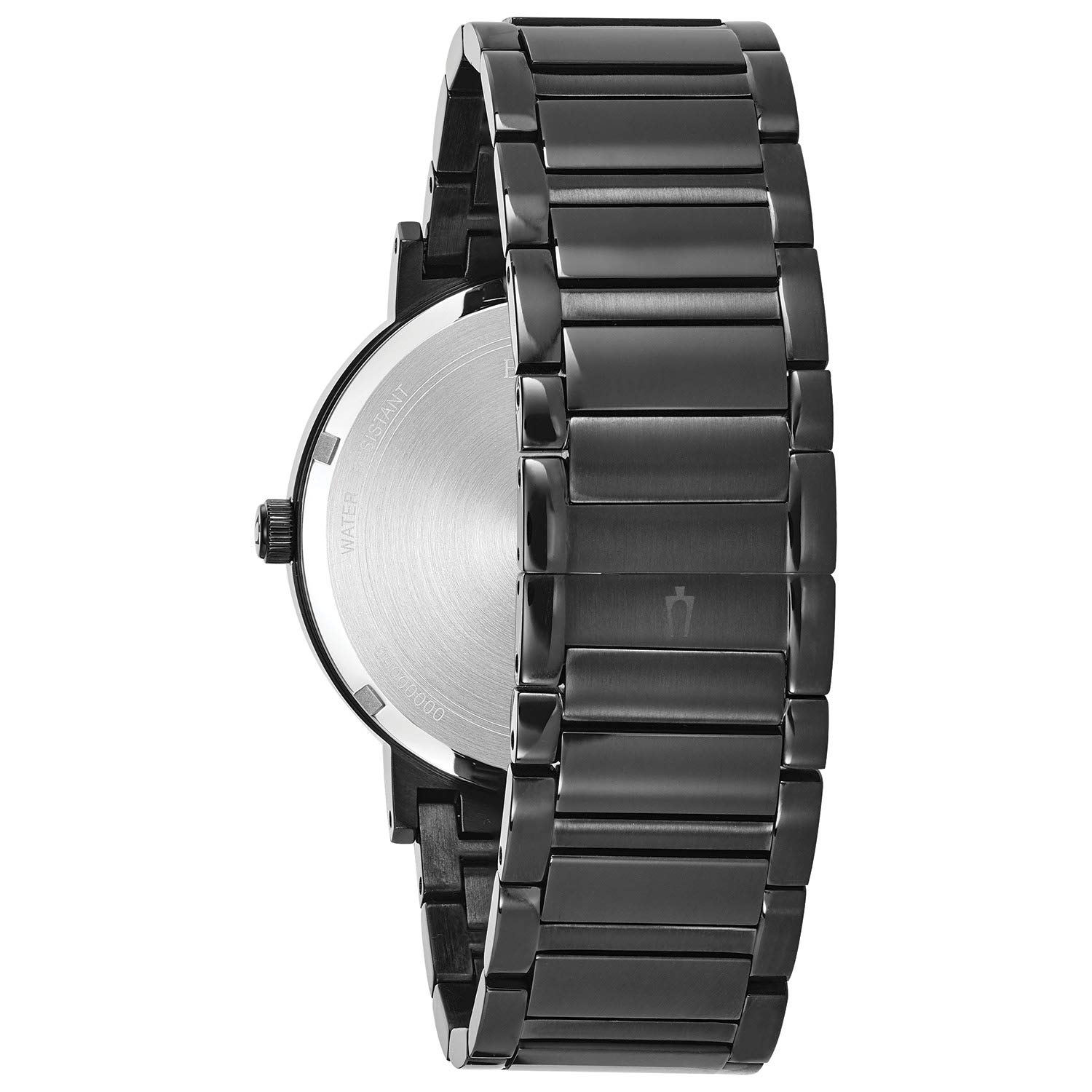 Bulova Men’s Modern Quartz Watch with Stainless-Steel Strap, Black, 22 (Model: 98D144)