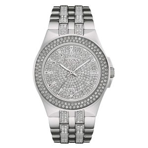 Bulova Men’s 96B235 Swarovski Crystal Stainless Steel Watch