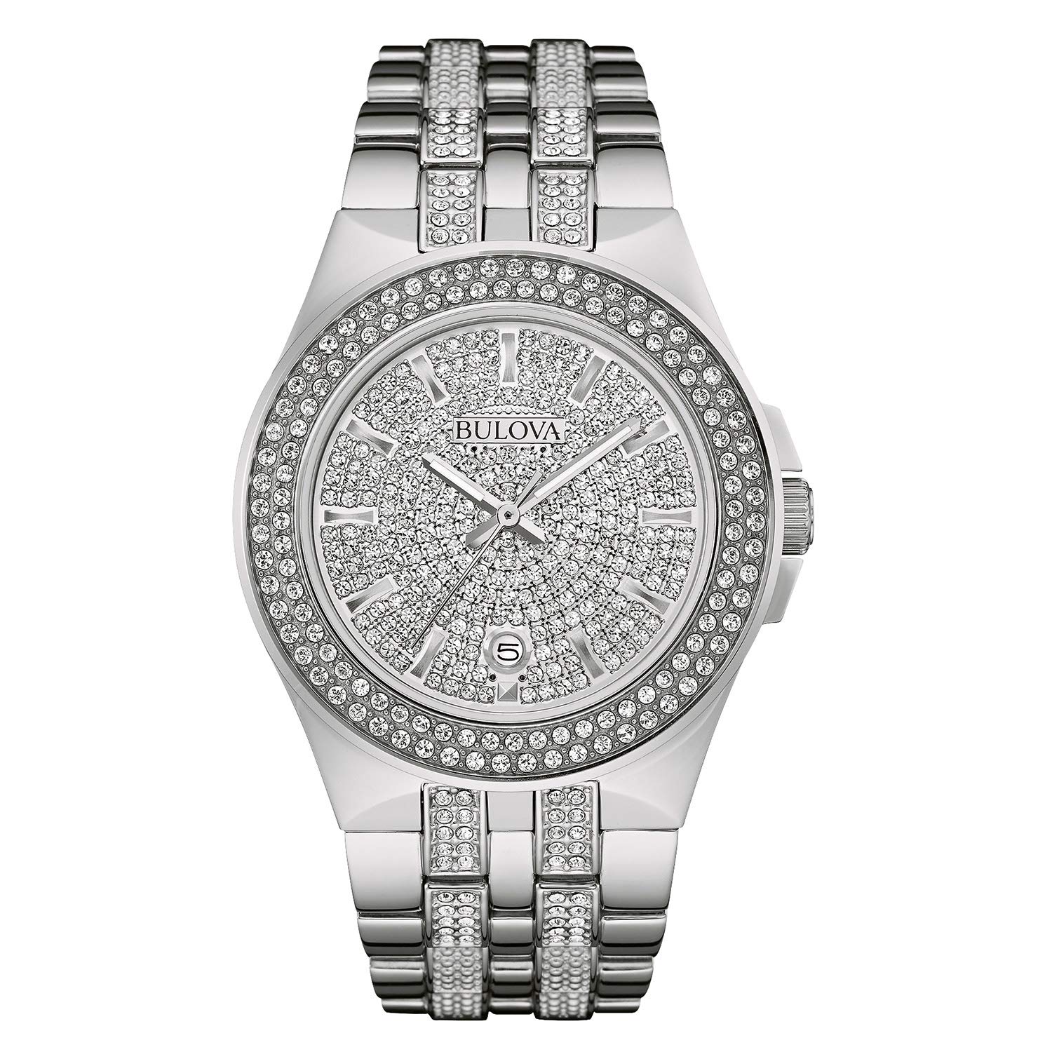 Bulova Men’s 96B235 Swarovski Crystal Stainless Steel Watch