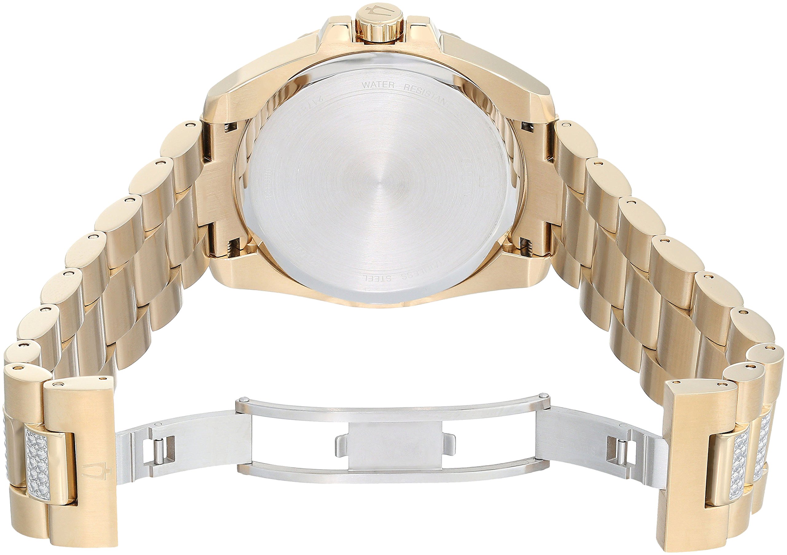 Bulova Men’s Swarovski Crystal Quartz Watch with Two-Tone-Stainless-Steel Strap, 22 (Model: 98C128)