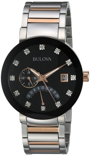 Bulova Men’s Quartz Stainless Steel Dress Watch, Color:Two Tone (Model: 98D129)