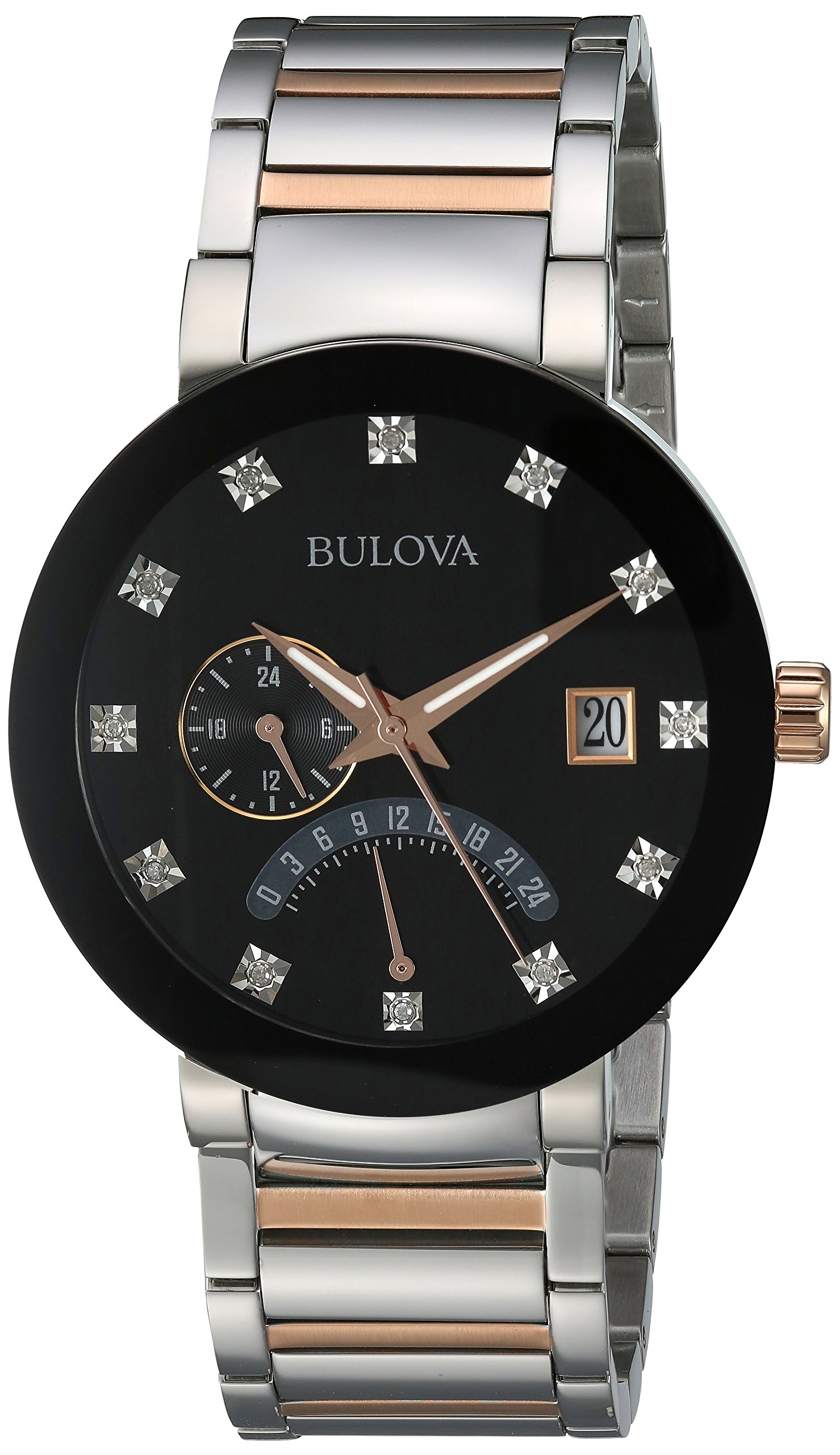 Bulova Men’s Quartz Stainless Steel Dress Watch, Color:Two Tone (Model: 98D129)