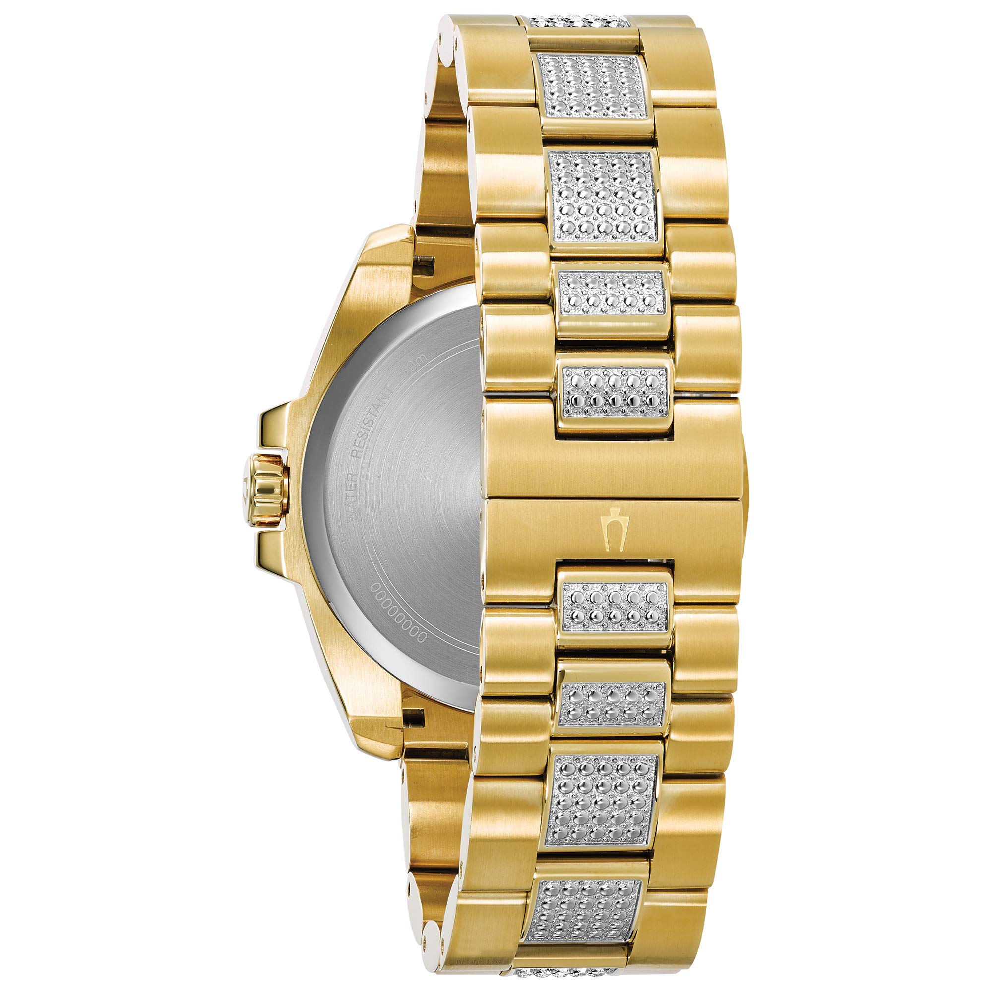 Bulova Men’s Swarovski Crystal Quartz Watch with Two-Tone-Stainless-Steel Strap, 22 (Model: 98C128)