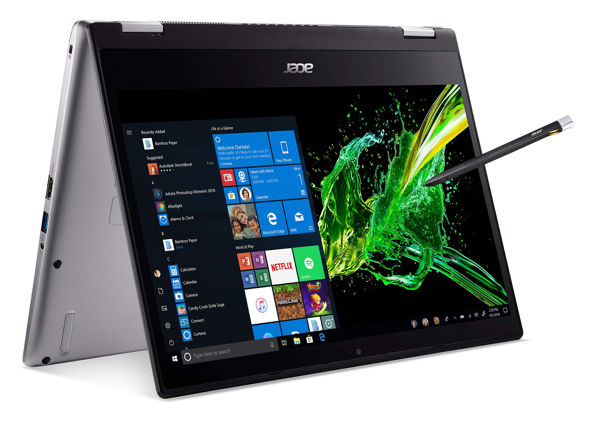 Acer Spin 3 Convertible Laptop, 14″ Full HD IPS Touch, 8th Gen Intel Core i7-8565U, 16GB DDR4, 512GB PCIe NVMe SSD