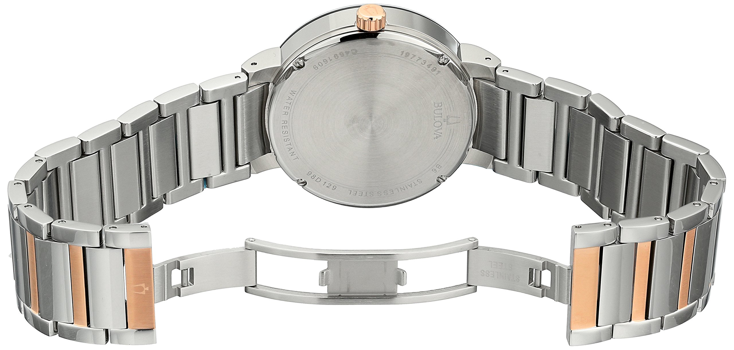 Bulova Men’s Quartz Stainless Steel Dress Watch, Color:Two Tone (Model: 98D129)
