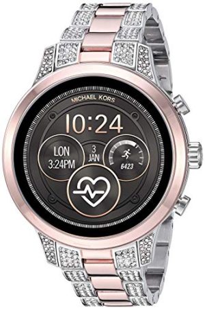 Michael Kors Access Womens Runway Touchscreen Smartwatch Stainless Steel Bracelet Watch, Two tone Rose Gold Tone and Silver