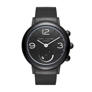 Marc Jacobs Women’s Riley Aluminum and Rubber Hybrid Smartwatch, Color: Black (MJT1002)