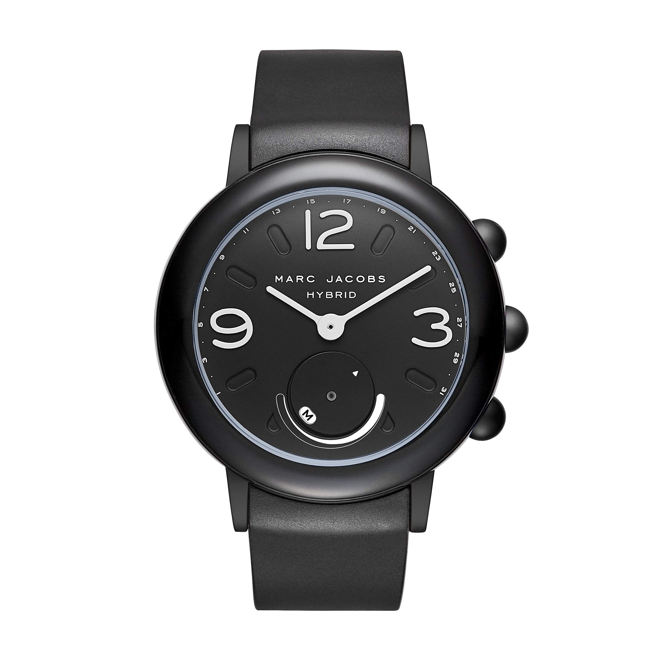 Marc Jacobs Women’s Riley Aluminum and Rubber Hybrid Smartwatch, Color: Black (MJT1002)