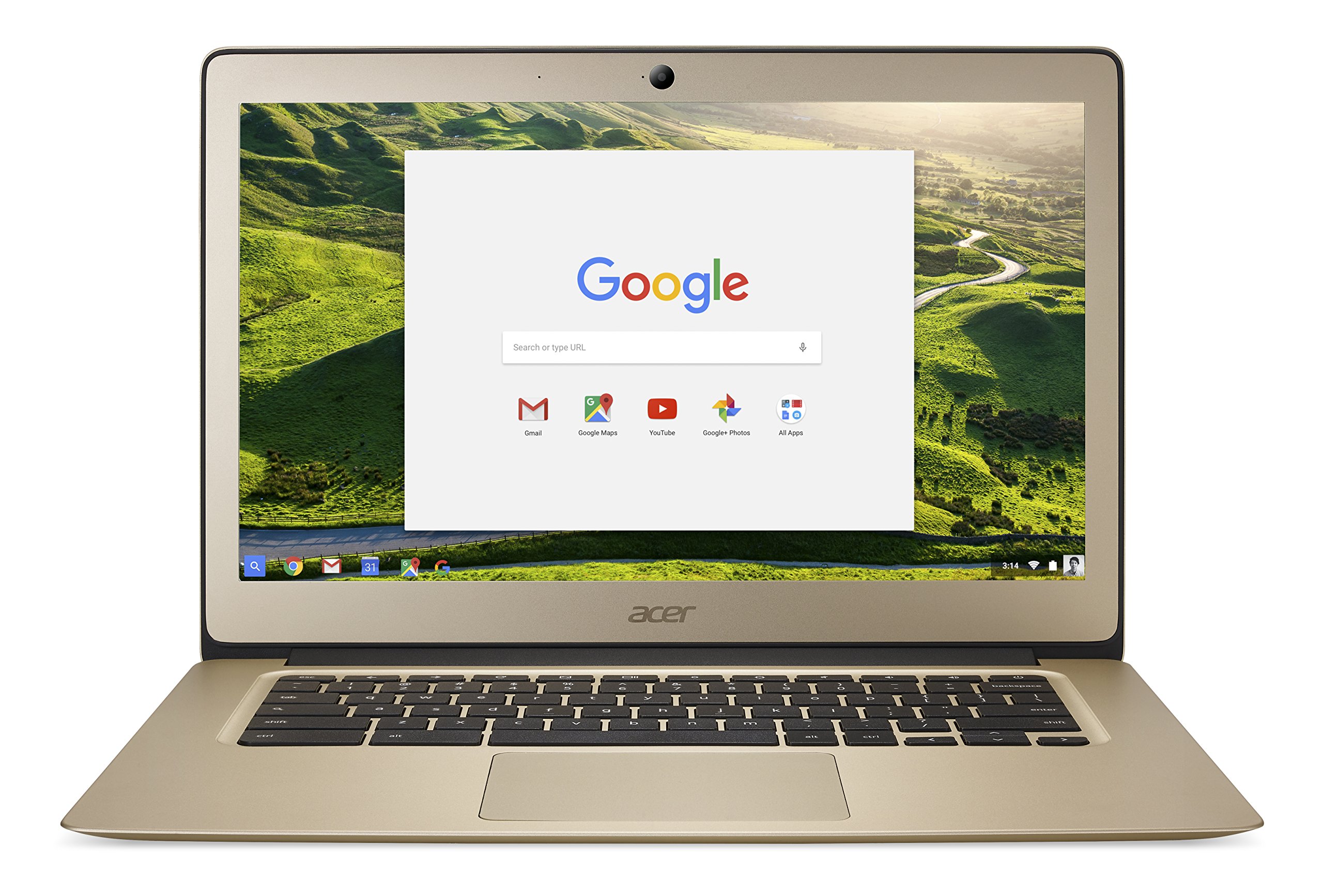 Acer Chromebook 14, Aluminum, 14-inch Full HD, Intel Celeron N3160, 4GB LPDDR3, 32GB, Chrome, Gold