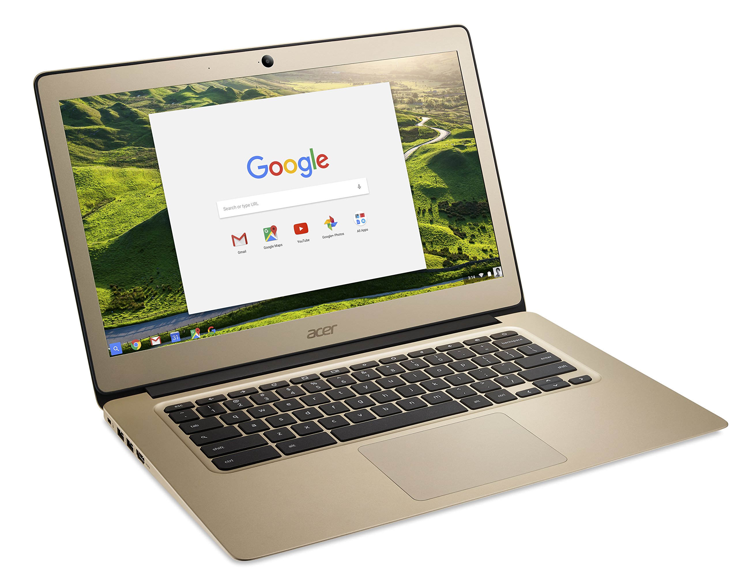 Acer Chromebook 14, Aluminum, 14-inch Full HD, Intel Celeron N3160, 4GB LPDDR3, 32GB, Chrome, Gold