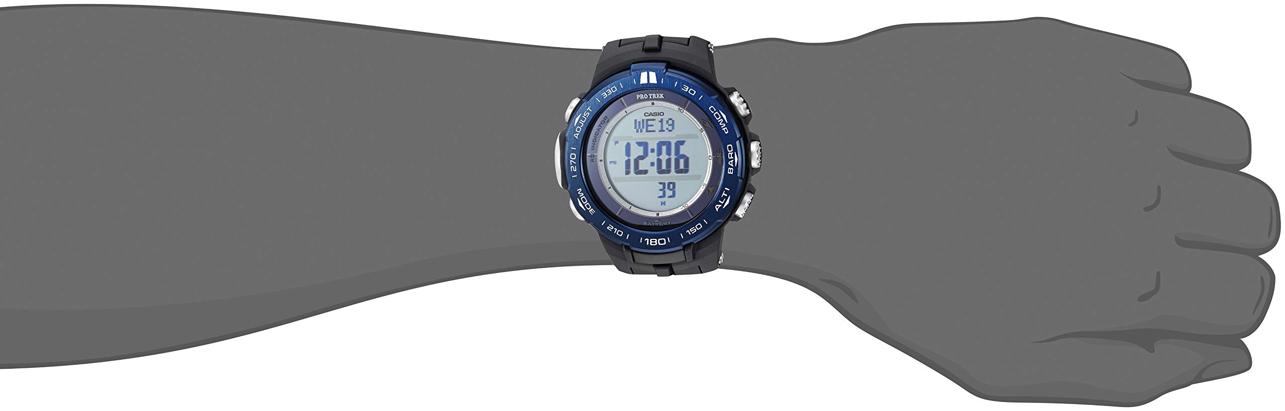 Casio Men’s Pro Trek Stainless Steel Quartz Watch with Resin Strap, Black, 23 (Model: PRW-3100YB-1CR)