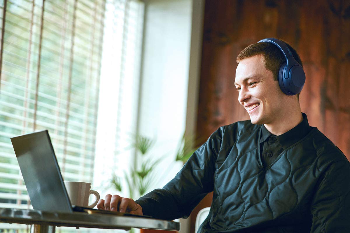 Sony WH-XB900N Wireless Noise Canceling Extra Bass Headphones, Blue (Exclusive)