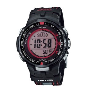 Casio Mens Pro Trek TRIPLE SENSOR Digital Sport Solar Watch (Model: PRW-3000G-1D)