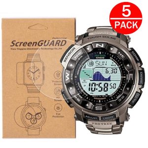 [5-Pack] for Casio PRW-2500 / PRW2500 Watch Screen Protector,Full Coverage Screen Protector for Casio PRW-2500/PRW-2500T/PRW-2500R Watch HD Clear Anti-Bubble and Anti-Scratch