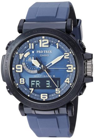 Casio Men’s Pro Trek Stainless Steel Quartz Watch with Silicone Strap, Black, 23.5 (Model: PRW-6600Y-2CR)