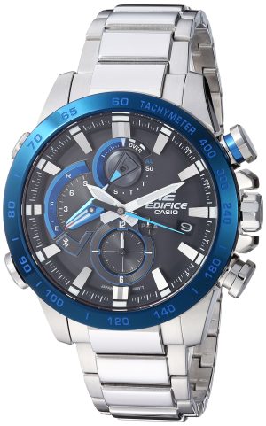 Casio Men’s Edifice Connected Quartz Sport Watch with Stainless-Steel Strap, Silver, 14 (Model: EQB-800DB-1ACF)