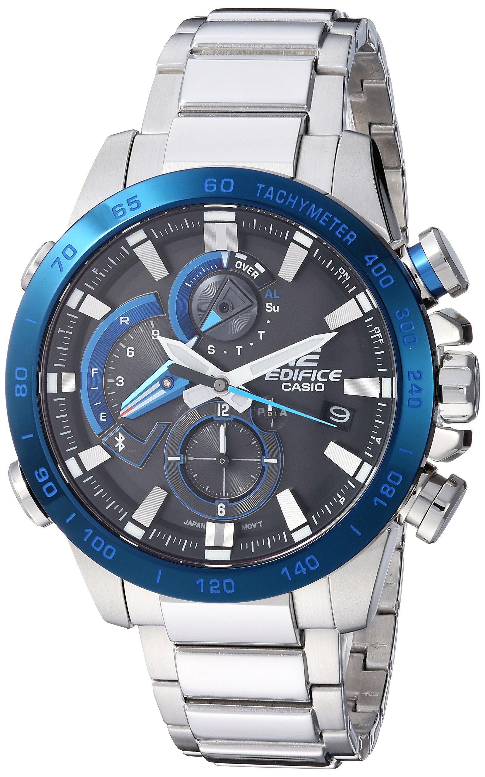 Casio Men’s Edifice Connected Quartz Sport Watch with Stainless-Steel Strap, Silver, 14 (Model: EQB-800DB-1ACF)