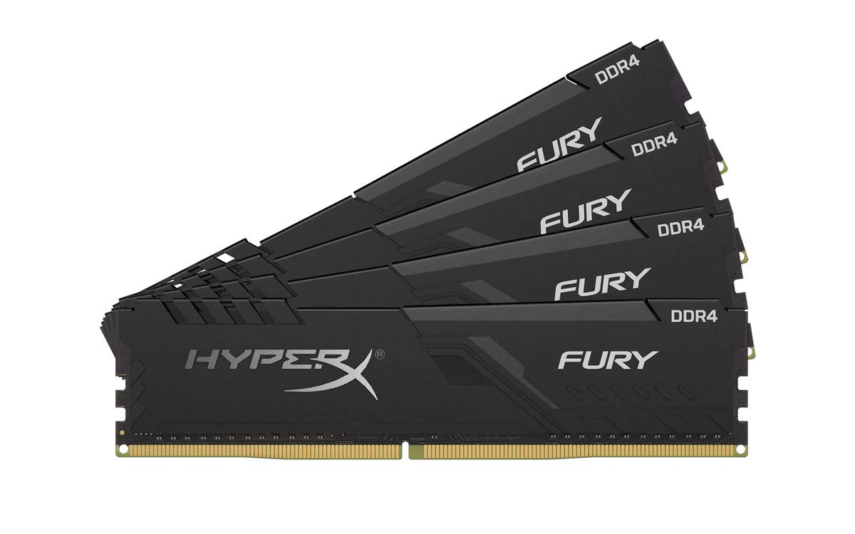 HyperX Fury 64GB 2666MHz DDR4 CL16 DIMM (Kit of 4) Black XMP Desktop Memory HX426C16FB3K4/64