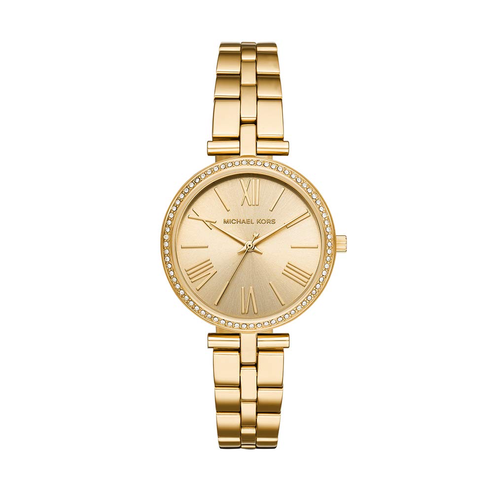 Michael Kors Women’s Maci Quartz Watch with Stainless-Steel-Plated Strap, Gold, 16 (Model: MK3903)