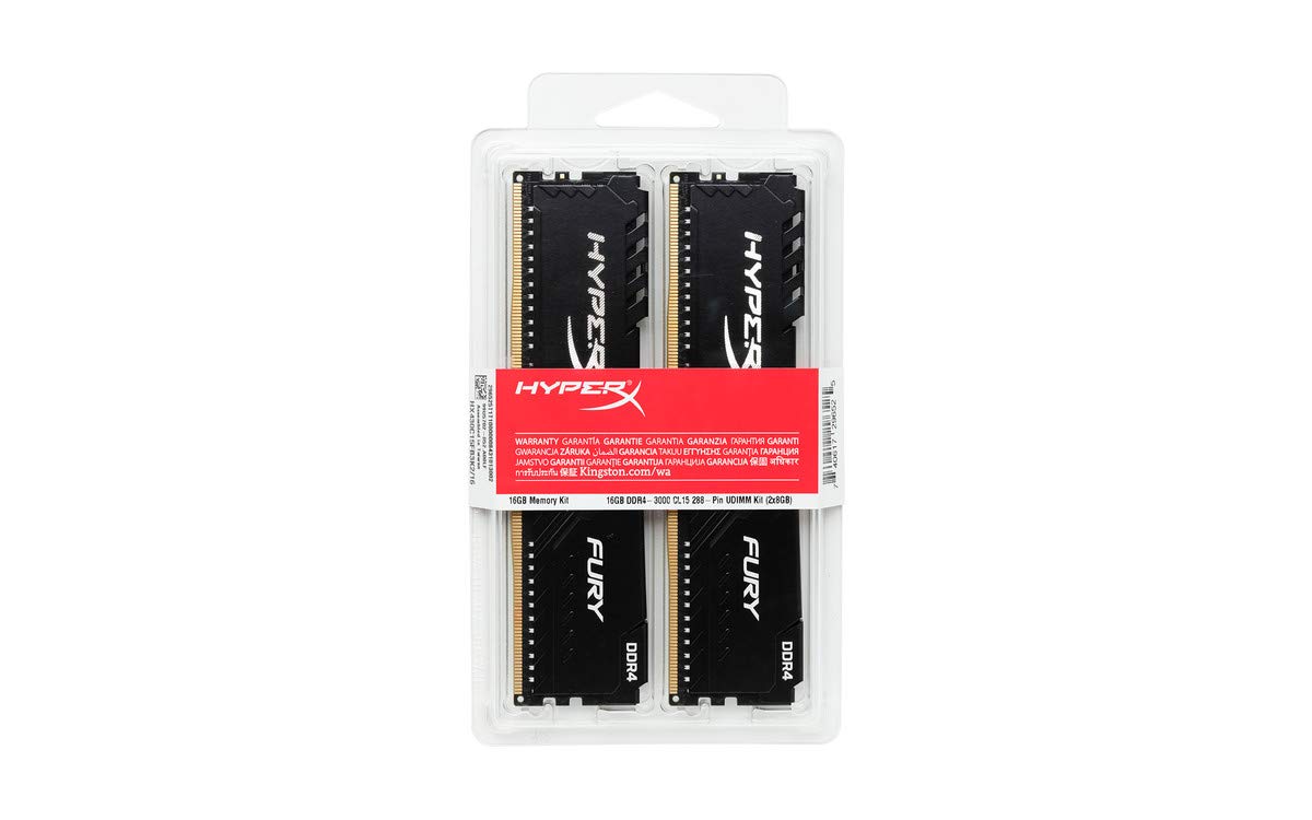 HyperX Fury 32GB 2666MHz DDR4 CL16 DIMM (Kit of 2) Black XMP Desktop Memory HX426C16FB3K2/32