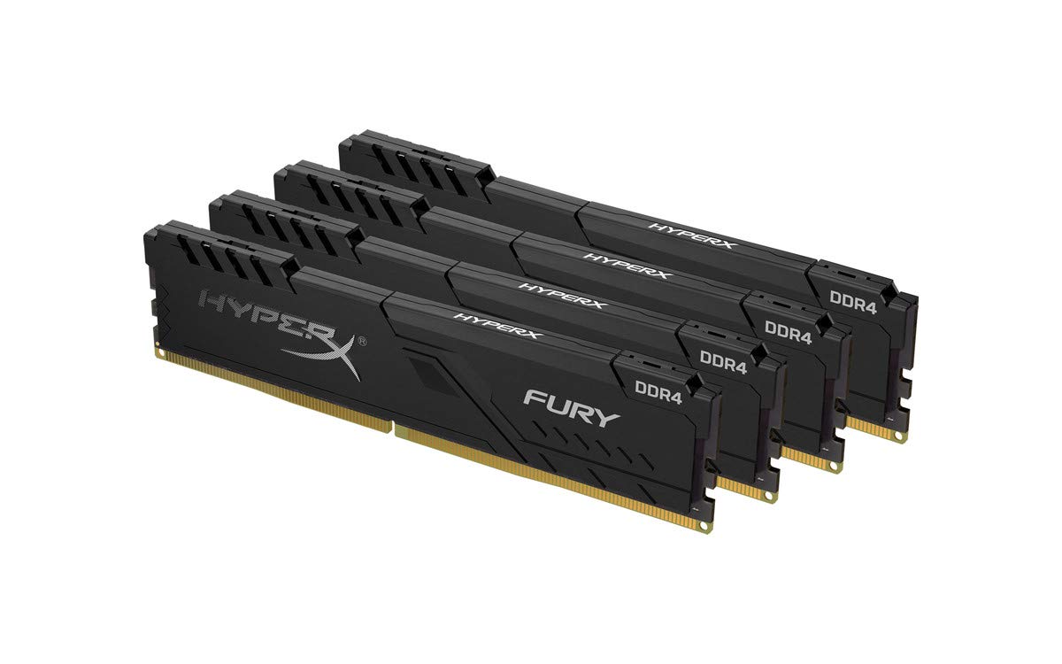 HyperX Fury 64GB 2666MHz DDR4 CL16 DIMM (Kit of 4) Black XMP Desktop Memory HX426C16FB3K4/64