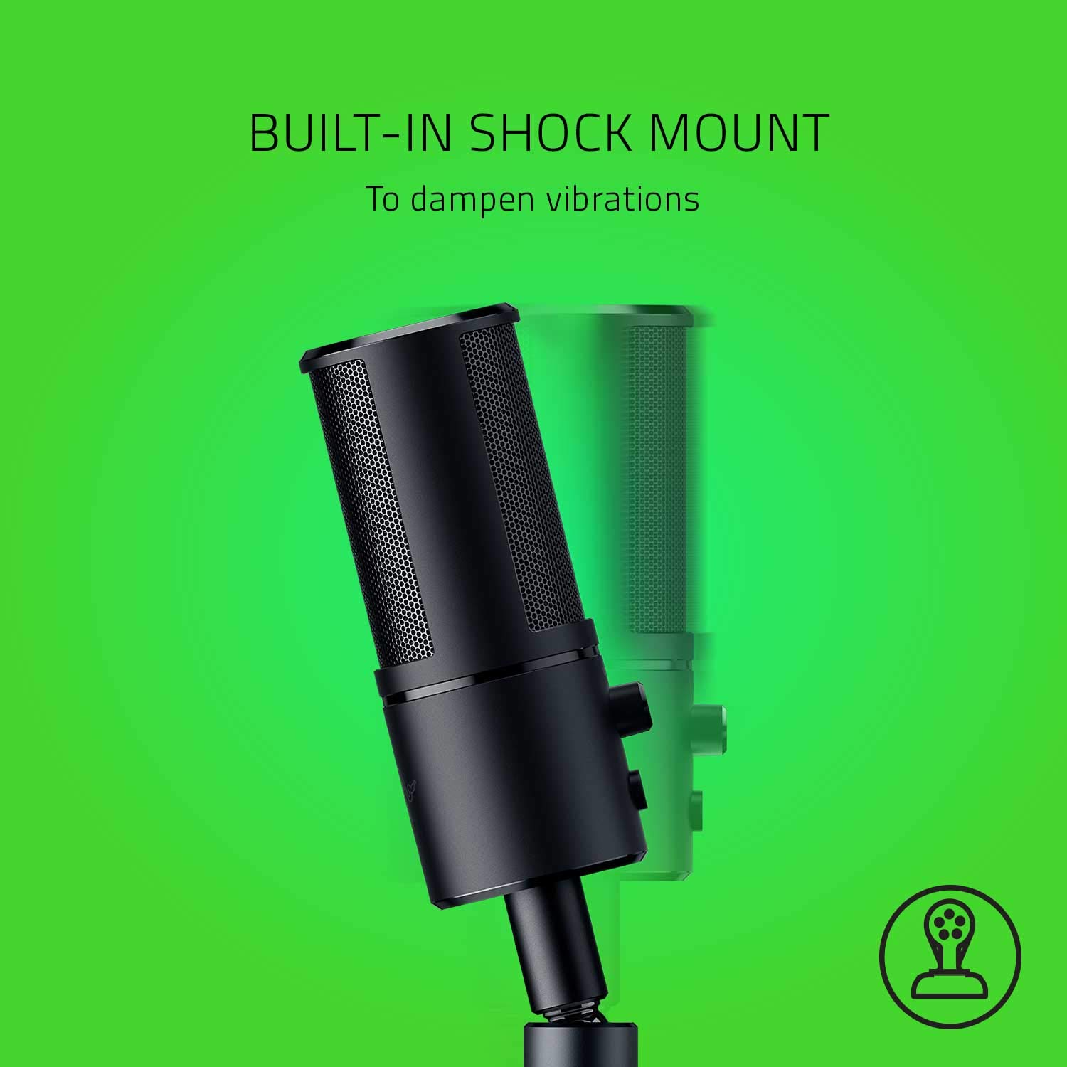 Razer Seiren Emote Streaming Microphone: 8-bit Emoticon LED Display – Stream Reactive Emoticons – Hypercardioid Condenser Mic – Built-in Shock Mount – Height & Angle Adjustable Stand – Matte Black
