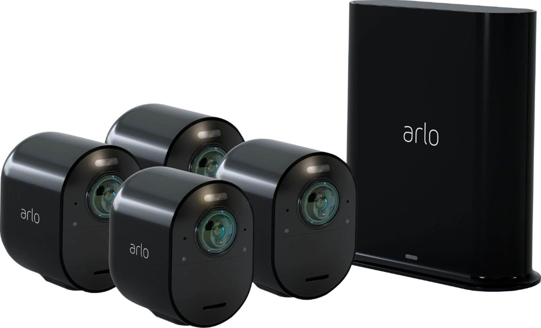 Arlo – Ultra 4-Camera Indoor/Outdoor Wire-Free 4K HDR Security Camera System – Black