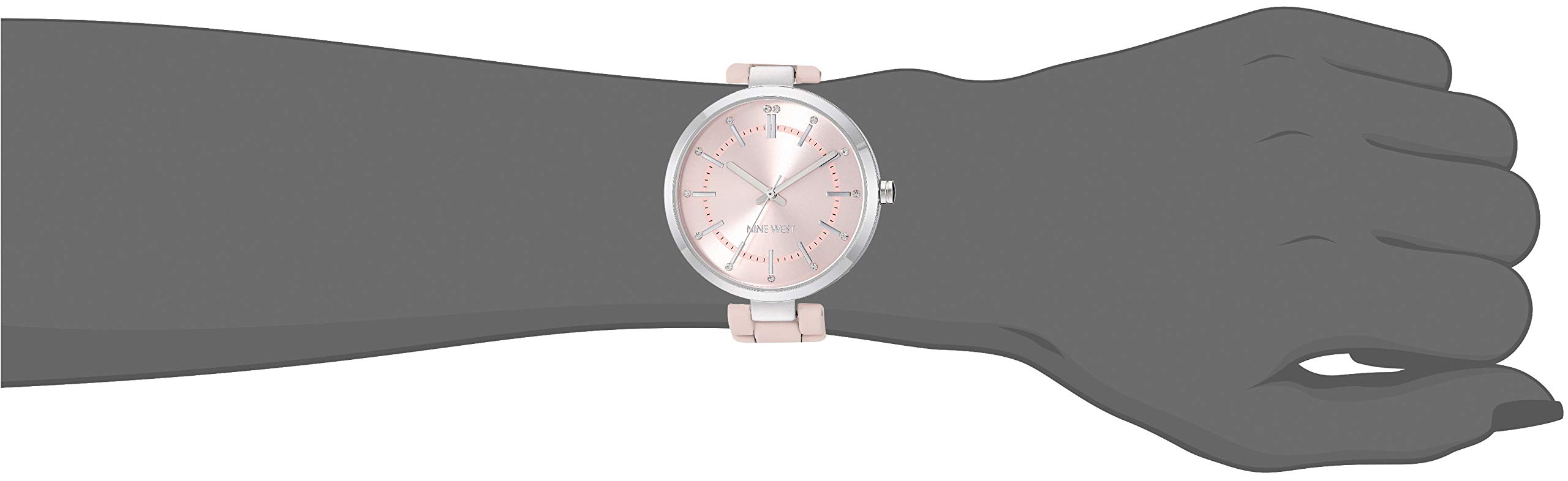 Nine West Women’s Crystal Accented Rubberized Bracelet Watch