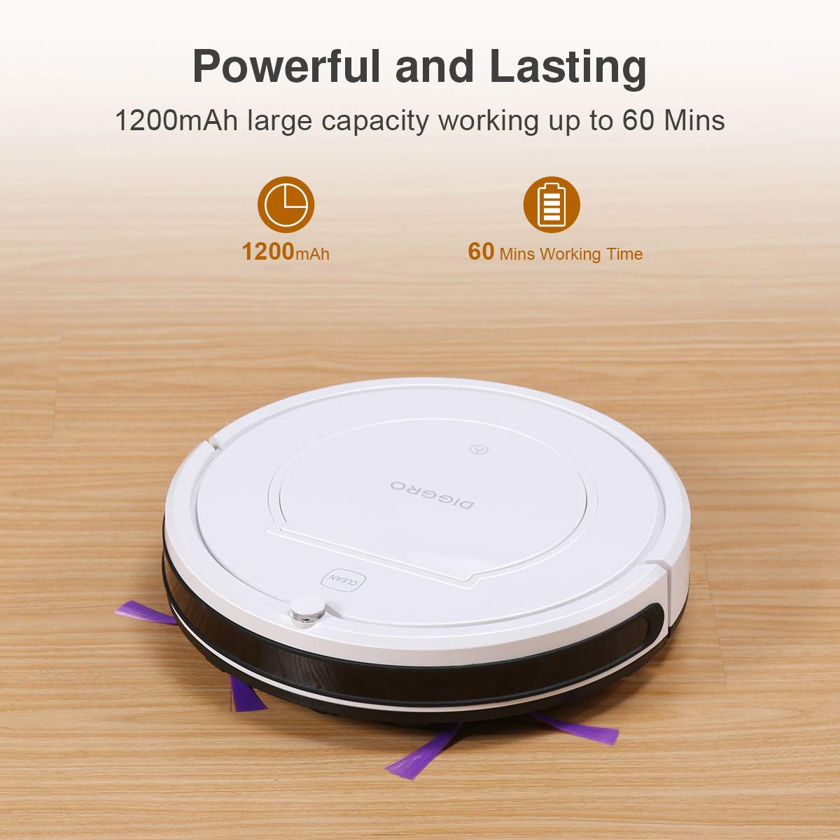 DIGGRO KK320- Robotic Cleaner with High Power Suction(4 Cleaning Mode, 900Pa, Automatic Recharging Robotic Cleaner Suitable for Pet Hair Hard Floor)