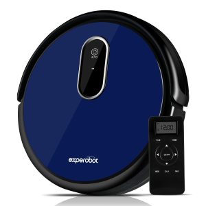 experobot Robotic Vacuum Cleaner with Water Tank,Strong Suction,Multiple Cleaning Modes,Scheduled Cleaning, Self-charging and Drop-Sensing Technology,From Hard Floor to Low-Pile Carpet(Blue)