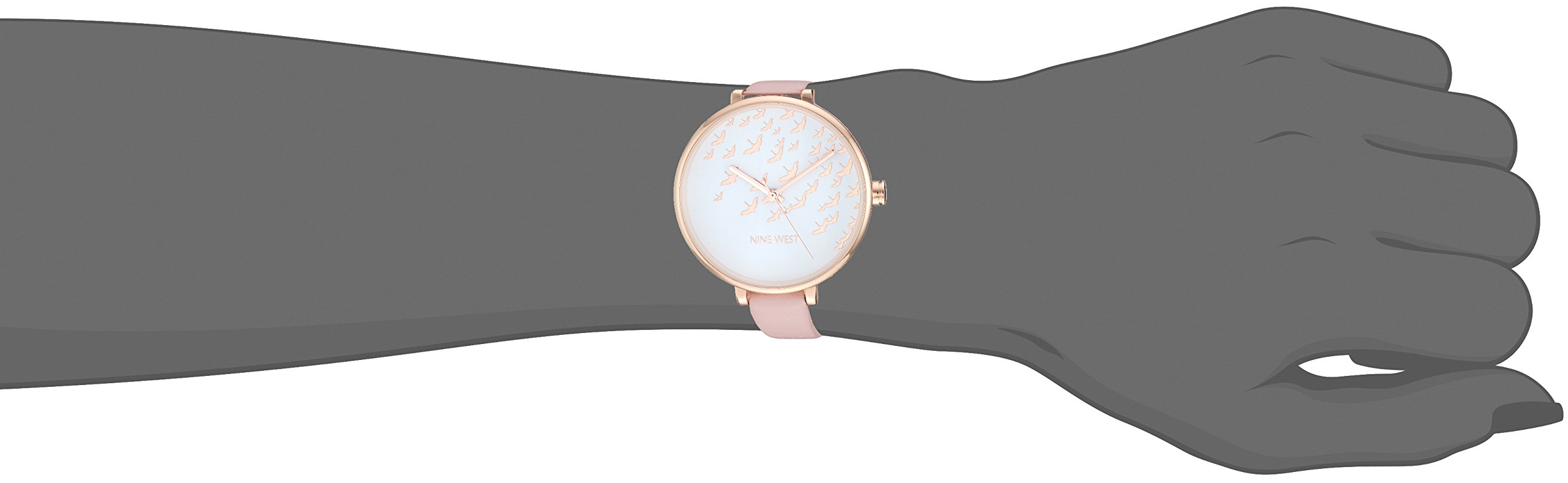 Nine West Women’s NW/2134RGPK Rose Gold-Tone and Pink Strap Watch