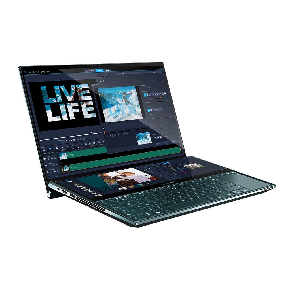 ASUS ZenBook Pro Duo UX581 Ultra HD 15.6 Inch 4K Dual-Touchscreen Laptop (Intel i9-9980HK Processor, NVIDIA RTX 2060 6 GB Graphics, 1 TB PCI-e SSD, 32 GB RAM, ScreenPad Plus, Windows 10)