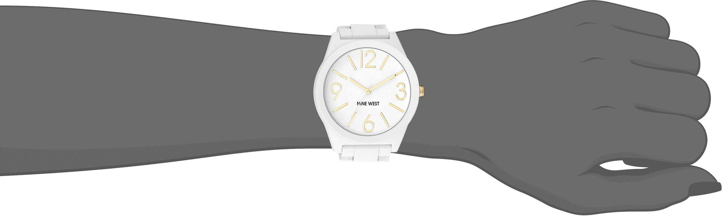 Nine West White Textured Bracelet Watch